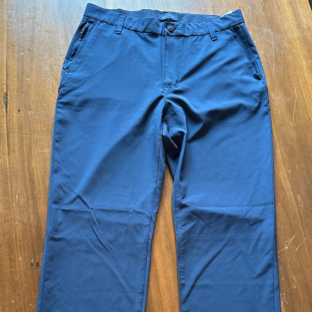 Nautical NAVY blue smart stretch mens dress pant 33x32